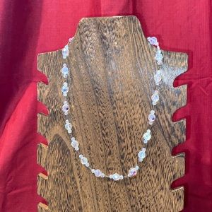 AB style glass beads necklace 17”